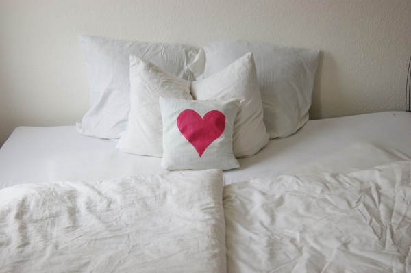 Pillow Cover with Pink Heart