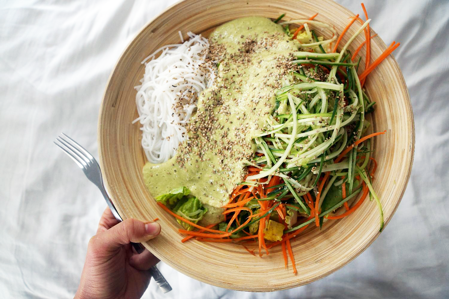 Rice and Veggie Noodle Bowl - Glutenfree and Vegan