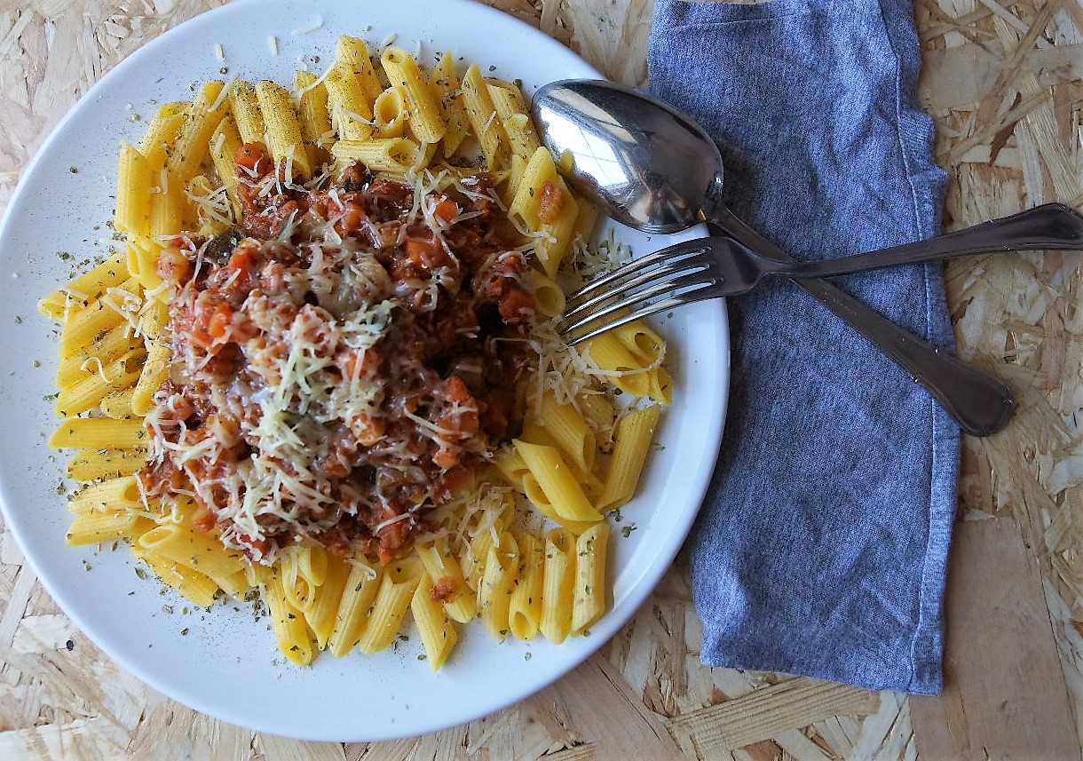 Bomb vegan Bolognese made with Lentils